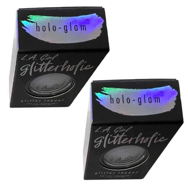 Pack of 2 L.A. Girl Glitterholic Glitter Topper, Holo-Glam GGP451