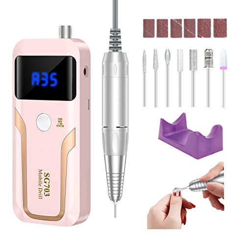 MOCOWIND Portable Nail Drill Professional 35000 RPM, Rechargeable Electric Nail File Machine Cordless E-File for Acrylic Gel Polishing Removing Beauty and Personal Care MOCOWIND Default Title