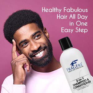 FRAGFRE 2 in 1 Shampoo and Conditioner 12 oz - Fragrance Free Conditioning Shampoo for Short to Medium Hairs - Color Safe Wash and Go - Sulfate Free