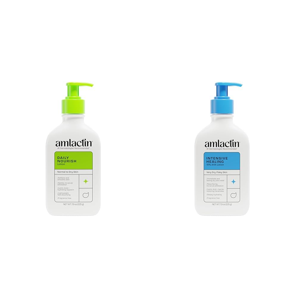AmLactin Daily Moisturizing Lotion for Dry Skin (7.9 oz) and AmLactin Intensive Healing Body Lotion for Dry Skin (7.9 oz) Beauty and Personal Care AmLactin Default Title