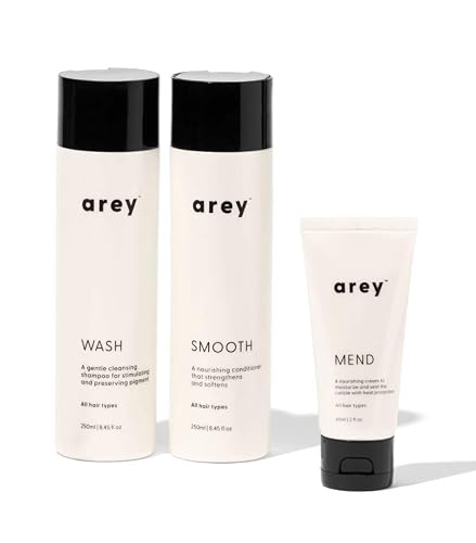 Arey Care & Repair Set (Shampoo, Smooth Conditioner, and Mend leave-in conditioner)
