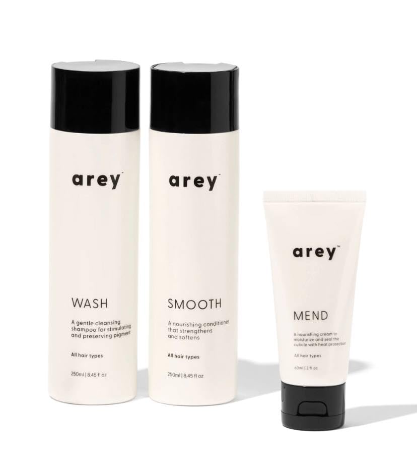 Arey Care & Repair Set (Shampoo, Smooth Conditioner, and Mend leave-in conditioner)
