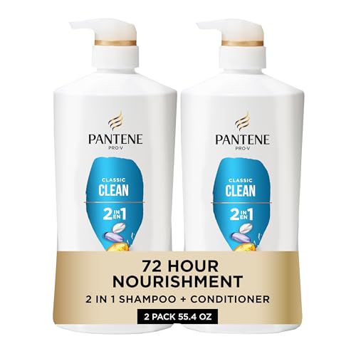 Pantene 2-in-1 Shampoo & Conditioner, Classic Clean - Pro-V Nutrients for Dry, Color-Treated Hair, Healthy Looking Hair Every Wash, Antioxidant-Rich Beauty and Personal Care Pantene Default Title