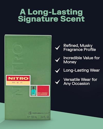 PB ParfumsBelcam Nitro Eau De Toilette Spray for Men – Affordable, Long-Lasting Woody Cologne with Fresh Apple, Mint, Pine & Sandalwood