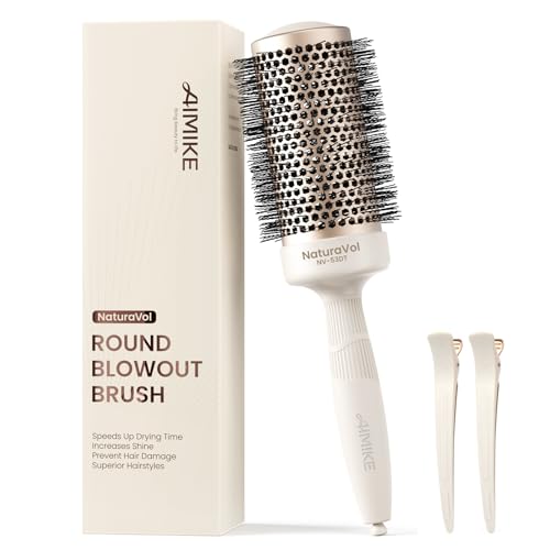AIMIKE NaturaVol Round Brush for Blow Out, Large Round Hair Brush for Fine Hair with Nano Thermal Ceramic Tech, for Blow Drying & Styling, Adds Volume Beauty and Personal Care AIMIKE Default Title