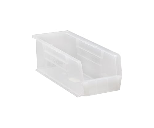 Quantum QUS234CL Ultra Stack and Hang Bin, 14-3/4" Length x 5-1/2" Width x 5" Height, Clear, Pack of 12