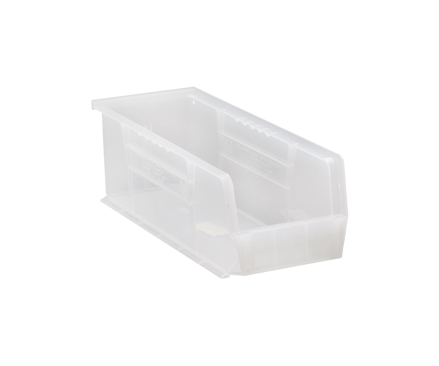 Quantum QUS234CL Ultra Stack and Hang Bin, 14-3/4" Length x 5-1/2" Width x 5" Height, Clear, Pack of 12