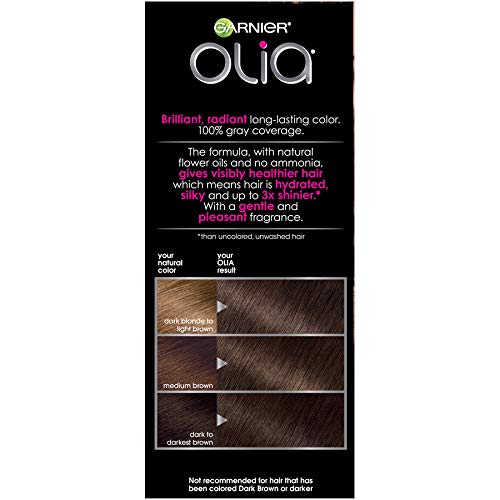 Garnier Hair Color Olia Oil Powered Permanent Hair Color, 5.0 Medium Brown, 3 Count (Packaging May Vary)