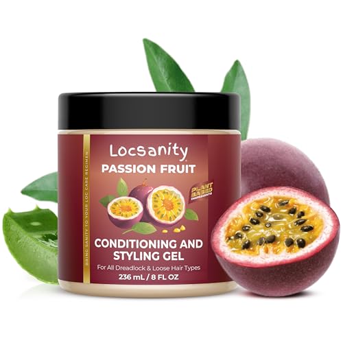 Locsanity Passion Fruit Conditioning and Styling Hair Gel - Braiding Gel for Dreadlocks, Twists and Sisterlocks, Loose Natural Hair, and All Types