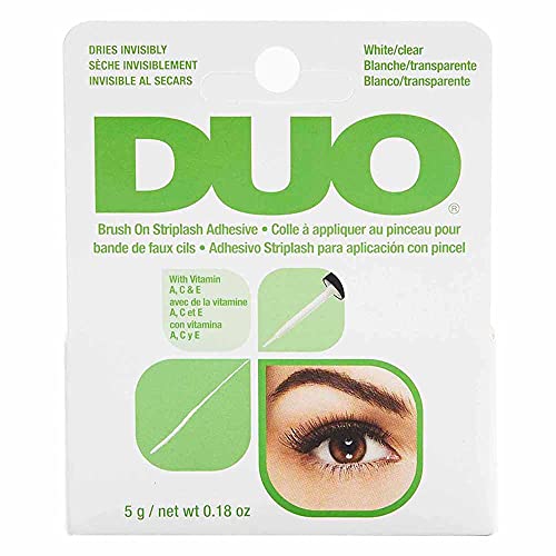 DUO Brush-On Clear Lash Glue -Waterproof Strip Lash Adhesive with Vitamins A, C & E, Long Lasting Eyelash Glue, 0.18 oz, 1 Pack Beauty and Personal Care DUO Default Title