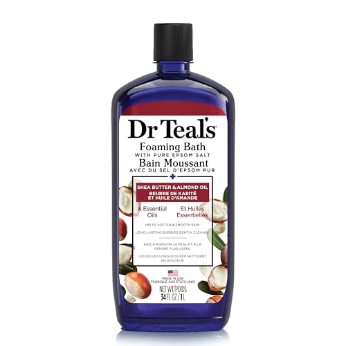 Dr Teal's Foaming Bath with Pure Epsom Salt, Shea Butter & Almond, 34 fl oz