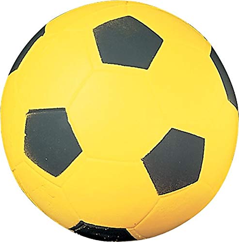 Champion Sports Coated High Density Foam Soccer Ball, Yellow, Black, 4