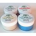 Elegant Minerals Natural Unscented Aloe Glitter Gel - Set of 4 - Silver Blue Red & Gold