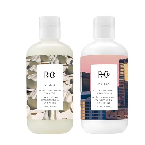 R+Co Dallas Biotin Thickening Shampoo and Conditioner Set- Volumizing Formula for Fine, Thin Hair - Adds Strength, Body & Fullness - Sulfate-Free