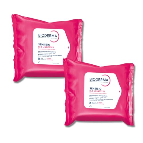 Bioderma Sensibio H2O Biodegradables Wipes Cleansing and MakeUp Removing Skin Soothing for Sensitive Skin, 50 Count Beauty and Personal Care Bioderma Default Title