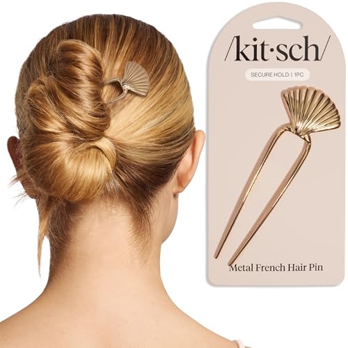 The Grinch x Kitsch Gold French Hair Pin with Bow Design - Durable Metal Hair Pin for Effortless Updos, Half-Up Style | Lightweight - 1pc Beauty and Personal Care Kitsch Default Title