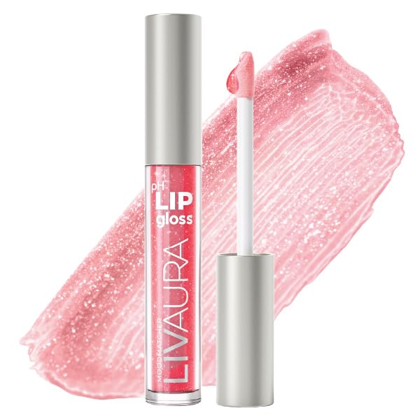 LIVAURA Shimmer Lip Gloss pH Activated, Glitter Lip Gloss for Women, Glossy, Shiny, Sparkly LipGloss, High-Shine Glittery Lipstick, Glimmer Sparkle