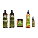 Organic Post-Treatment Maintenance Keratin Set (Shampoo 16oz, Conditioner 16oz, Mask 8oz, Leave-In Spray 8oz, Argan Oil 2oz) - Salt & Sulfate Free
