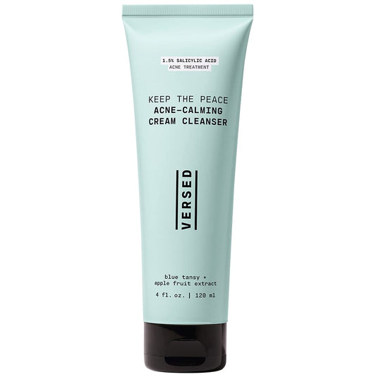 Versed Keep The Peace Calming Cream Cleanser 4 oz – Gentle Foaming Face Wash with Salicylic Acid, Reduces Blemishes, Non-Drying & Vegan