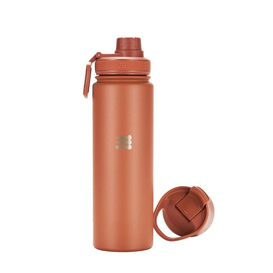 Cubitt Hydro Bottle 24 oz - Insulated Steel, 2 Leak-Proof Lids, Cold 24h/Hot 12h - Terracotta