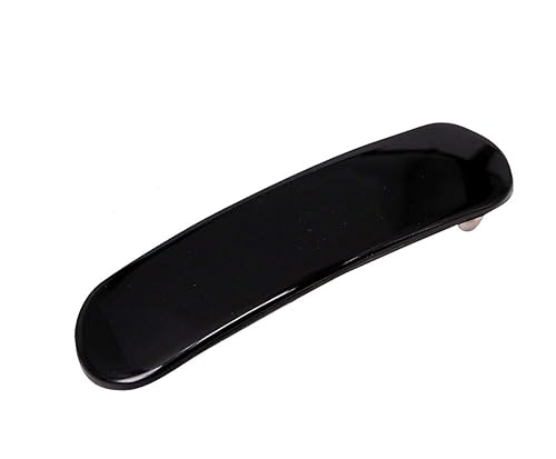 Wide Black Tortoise Shell Hair Barrettes Ponytail French Clips Plastic Hair Clips Pony Tail Holder Clasp Slide Clips for Fine Hair