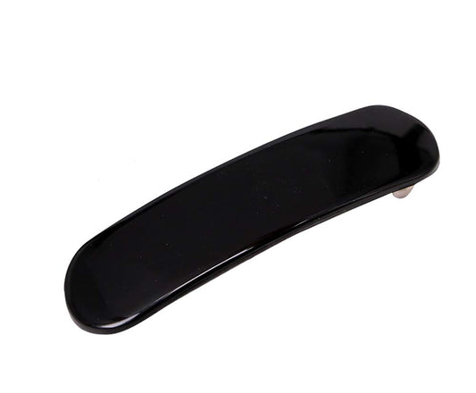 Wide Black Tortoise Shell Hair Barrettes Ponytail French Clips Plastic Hair Clips Pony Tail Holder Clasp Slide Clips for Fine Hair