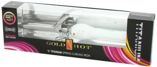 Gold 'N Hot Professional Titanium Spring Curling Iron, 3/4 Inch