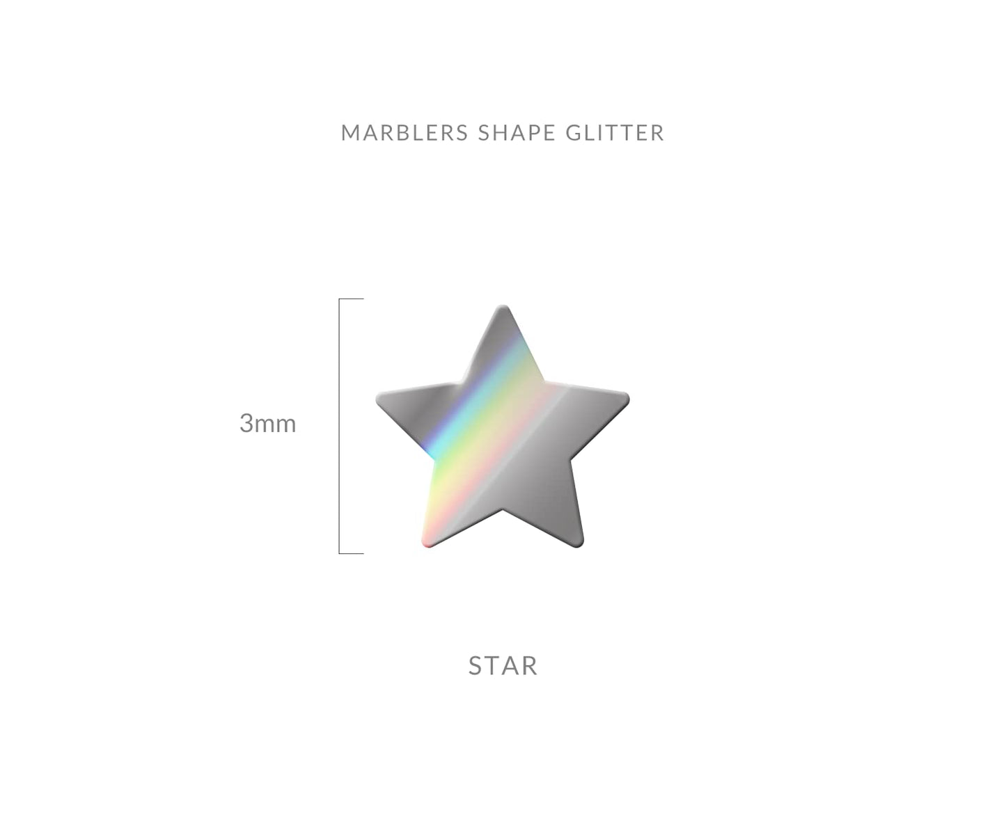 MARBLERS [Star] Shape Glitter for Body & Face 0.11oz (3g) | Flake | Non-Toxic | Vegan | Cruelty-Free | Eyeshadow, Nail Polish, Nail Art | Festival
