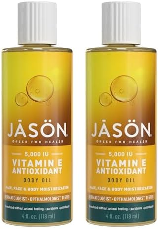 JASON Skin Oil, Vitamin E 5,000 IU, All Over Body Nourishment, 4 Oz (Packaging May Vary) (Pack of 2) Beauty and Personal Care JASON Default Title