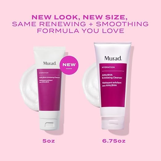 Murad AHA/BHA Exfoliating Cleanser - Hydration Exfoliating & Moisturizing Salicylic, Lactic and Glycolic Acid Face Wash - Creamy Skin Smoothing Beauty and Personal Care Murad