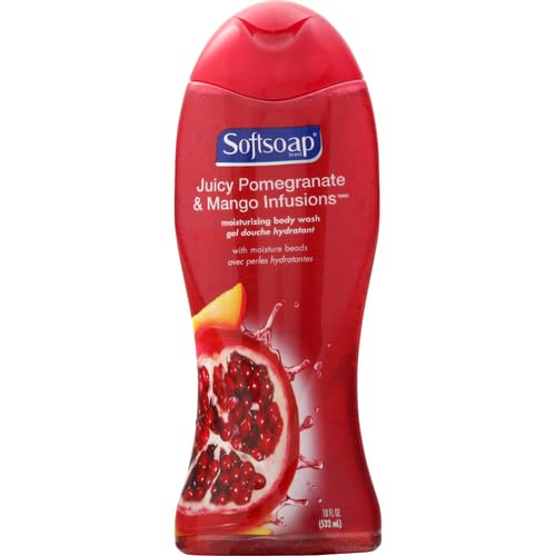 Softsoap Moisturizing Body Wash, Pomegranate & Mango, 18oz, 6pk