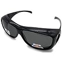 Polarized Fit Over Wear Over Reading Glasses Sunglasses, Size Large (Black 43299, Smoke)