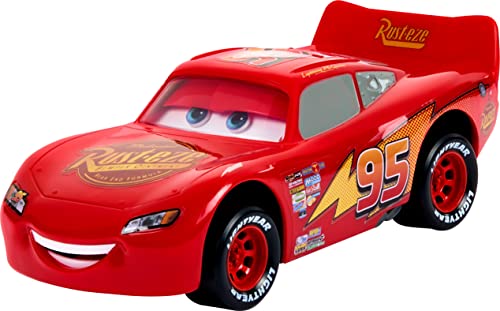 Mattel Disney Pixar Cars Moving Moments Toy Car with Eyes & Mouth that Move, Lightning McQueen Race Car, 7 inches Long