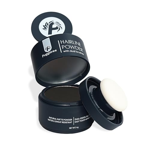 Puggaree Hairline Powder - Root Touch Up Hair Color for Gray Coverage, Bald Spot Concealer Hair Powder for Women & Men, Long-Lasting Root Cover