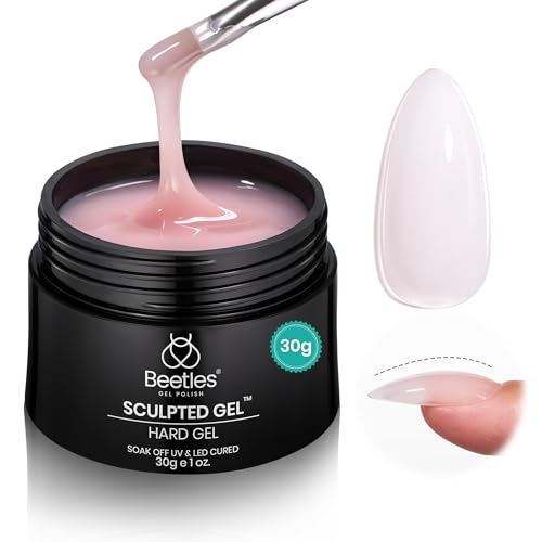 Beetles Builder Gel,1 oz Nude Pink Hard Gel, High Hardness for Sculpting, Nail Extension and Building, Protection Durable for Salon, UV LED Lamp Beauty and Personal Care beetles Gel Polish Default Title