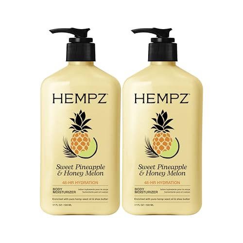 Hempz Body Lotion - Sweet Pineapple & Honey Melon Daily Moisturizing Cream, Shea Butter, Aloe, Orange Extract Body Moisturizer - Skin Care Products