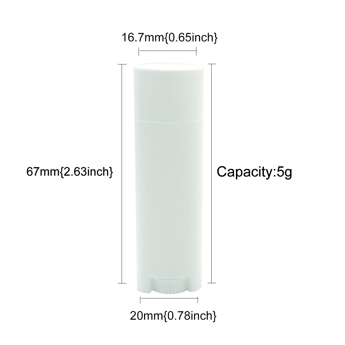 Ewanda store 5ml Oval Lip Balm Tubes,50PCS Plastic White Empty Oval Oval Deodorant Containers Lip Gloss Container Holder With Caps Beauty and Personal Care Ewanda store