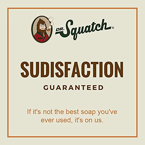 Dr. Squatch Pine Tar Soap 4-Pack Bundle - Bar Soap for Men with Natural Woodsy Scent and Skin Exfoliating Scrub - Handmade with Pine, Coconut, Olive