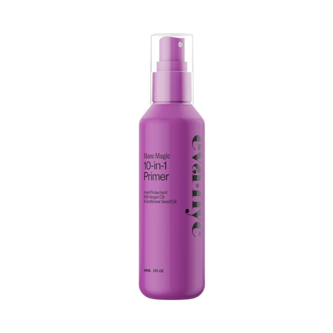 Eva NYC Mane Magic 10-in-1 Heat Protectant - Anti-Frizz Heat Protection Spray - Sunflower + Argan Oil - Blow Dry Spray + Detangler for Medium + Thick