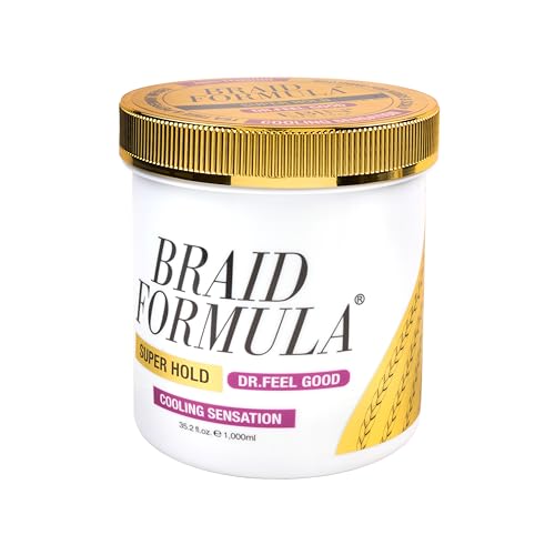 Braid Formula Dr. Feel Good Super Hold, 35.2 fl.oz. | Tea Tree Infused to give Cooling Sensation, Smoothing with High Shine, Long Lasting Hold, Great