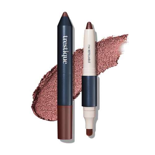 TRE'STIQUE Shadow Crayon, Refillable Eyeshadow Crayon With Built-In Blending Brush, Sustainable Shadow Makeup, Clean Beauty Eyeshadow