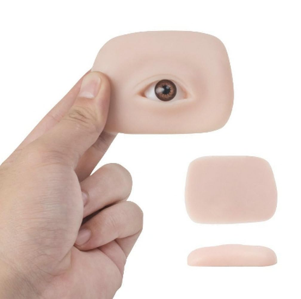 HOTWE 3D Silicone Fake Eyes Models,1 Pair Artificial Practice Skin for Eyebrow Microblading,Eyes Board for Eyelash Extensions for Beginners…