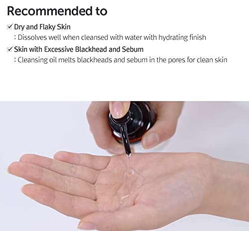 [DearKlairs] Gentle Black Cleansing Oil 5.07 Oz | Composed of natural Vegan. Bean, Sesame, Black Currant Seed oil for gentle, non-irritating cleanser