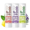 Eco Lips Lip Food - Nutrient Dense & Organic Lip Balm (Nourish, Plump and Protect) | Golden Jojoba, Cocoa Butter & Coconut Oil | Organic, Cruelty-Free