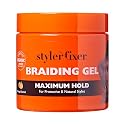 Red by Kiss Braiding Gel Maximum Hold Styler Fixer for Box Braids & Cornrows, Hydrating, Conditioning, Long-Lasting Frizz Control, 4C Moisturizing