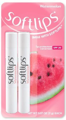 Softlips Watermelon Lip Protectant/Sunscreen 2 Count (Pack of 1)