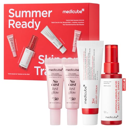 medicube Summer-Ready Skincare Travel Kit | Quick Cooling & Soothing Essential | HOCl Spray, Relief Cream & SPF 50 Sunscreen for Irritated Skin | Beauty and Personal Care medicube Default Title