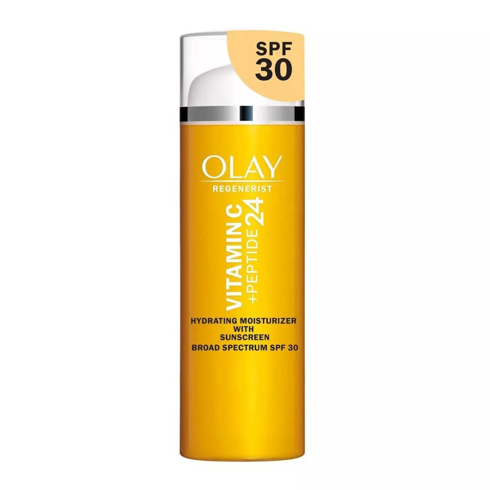 Olay Super Cream with Sunscreen SPF 30, Trial Size, Lightweight Face Moisturizer with Sun Protection, 5-in-1 Skin Care Benefits - Hydrating