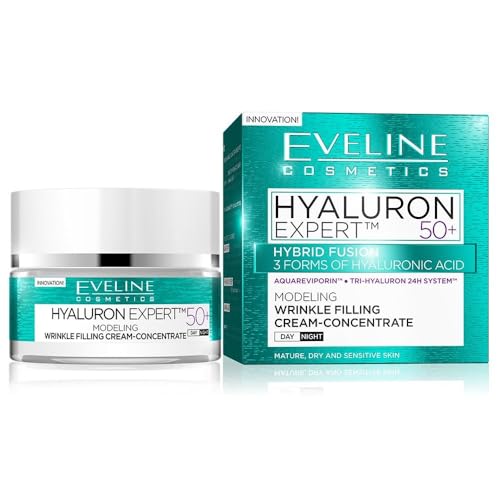 EVELINE COSMETICS Biohyaluron 4d Concentrated Face Day and Night Cream for All Skin Types Also Sensitive Deep Wrinkles Reduction Ages 50 and Up