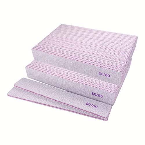 80/80 Grit Nail Files, Emery Boards Nail File for Acrylic and Gel Nails, Coarse Nail File Double Sided 80 Grits Emory Professional Filers Reusable Beauty and Personal Care GigaGround Default Title